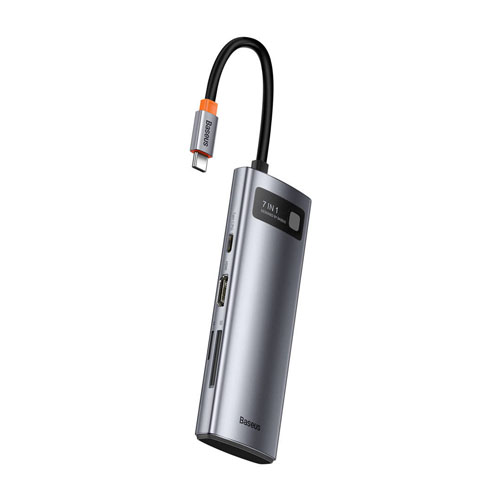 Baseus WKWG020113 Type-C Hub Metal Gleam Series 7-in-1 Multifunctional Docking Station Gray