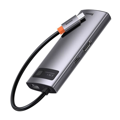 Baseus Metal Gleam Series 6-in-1 Multifunctional Type-C HUB Docking Station