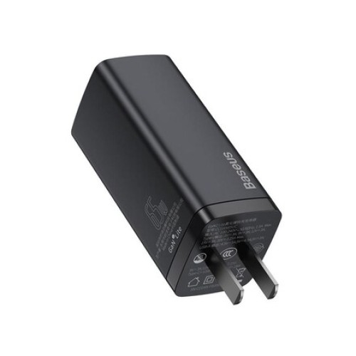 Baseus GaN2 Lite Quick Charger 4.0 3.0 PD C+U 65W CN Black for Phone &amp; Laptop CCGAN2L-A01 - product image