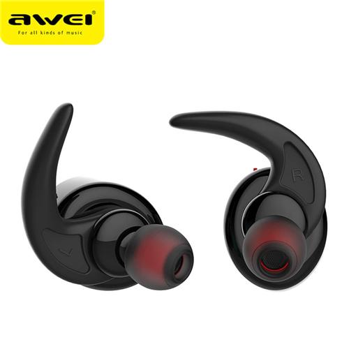 AWEI T1 Bluetooth earphone TWS Wireless Headphones sports headset IPX4 waterproof earbuds With microphone CVC6.0 noise reduction - product image