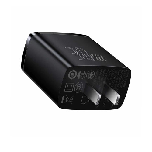 BASEUS Compact Quick Charger Portable 2U+C Three Ports 30W Wall Charging Adapter EU Plug - product image