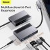 BASEUS Magic Multifunctional 6 Ports Type-C Expansion Hub with Retractable Clip – Grey CAHUB-DA0G thumbnail image 1