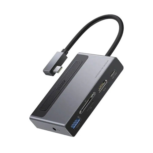 BASEUS Magic Multifunctional 6 Ports Type-C Expansion Hub with Retractable Clip – Grey CAHUB-DA0G - product image