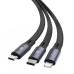 Baseus Bright Mirror One-for-three Retractable Data Cable USB to M+L+C 3.5A 1.2m Black CAMLT-MJ01 thumbnail image 2