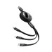 Baseus 66W Bright Mirror One-for-three Retractable Data Cable USB to M+L+C thumbnail image 1