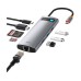 BASEUS Metal Gleam Series 8-in-1 Multifunctional Type-C HUB Docking Station CAHUB-CV0G – Dark Grey thumbnail image 1