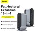 Baseus CAHUB-HG0G Working Station Four-Screen Multifunctional Type-C HUB Adapter（CN+EU+US)Dark gray thumbnail image 2