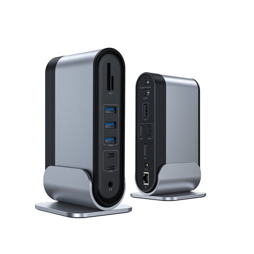 Baseus CAHUB-HG0G Working Station Four-Screen Multifunctional Type-C HUB Adapter（CN+EU+US)Dark gray - product image