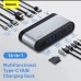 Baseus CAHUB-HG0G Working Station Four-Screen Multifunctional Type-C HUB Adapter（CN+EU+US)Dark gray thumbnail image 3