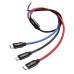 Baseus CAMLT-BSY01 Three Primary Colors 3-in-1 Cable USB For M+L+T 3.5A 1.2M Black thumbnail image 3