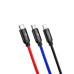 Baseus CAMLT-BSY01 Three Primary Colors 3-in-1 Cable USB For M+L+T 3.5A 1.2M Black thumbnail image 2