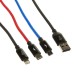 Baseus CAMLT-BSY01 Three Primary Colors 3-in-1 Cable USB For M+L+T 3.5A 1.2M Black thumbnail image 1
