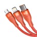 Baseus Two-for-three Fast Charging Flash Series 100W Data Cable – Orange thumbnail image 3