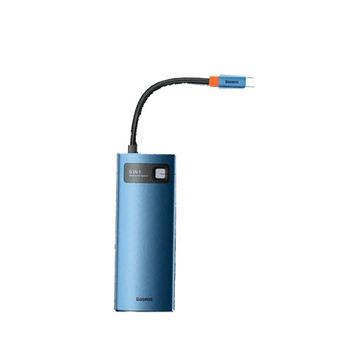 Baseus Metal Gleam Series 6-in-1 Multifunctional Type-C HUB Docking Station Blue WKWG000003 - product image