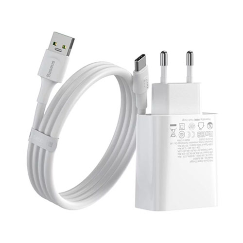 Baseus Speed PPS Quick Charger C+A 30W CN VOOC Edition With 1m 5A U-C Flash Cable White TZCCFS-G02 - product image
