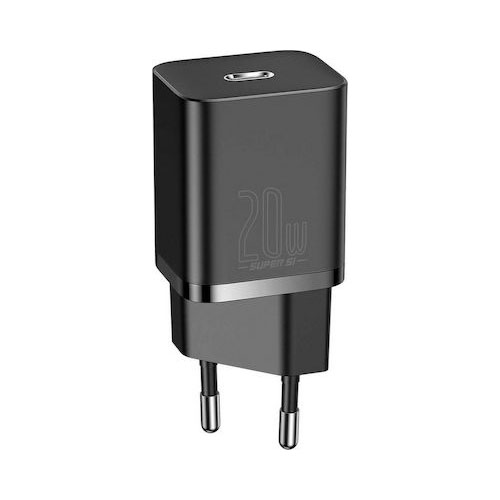 Baseus Super Si 1C fast wall charger USB Type C 20 W Power Delivery black EU (CCSUP-B01) - product image