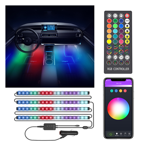BlitzWolf BW-LT35 Bluetooth RGBIC Car Interior Strip Lights - product image