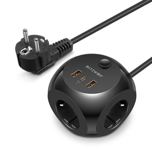 BlitzWolf BW-PC1 2500W Power Strip Socket USB Charger - product image
