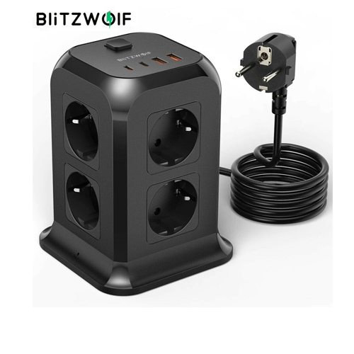 BlitzWolf BW-PC3 2500W 8-Port Power Strip Socket USB Charger - product image