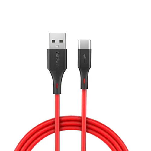 BlitzWolf BW-TC14 PVC 3A USB Type-C Charging Data Cable 3ft/0.91m 22 AWG Power + 30 AWG Data Wire Cores - product image