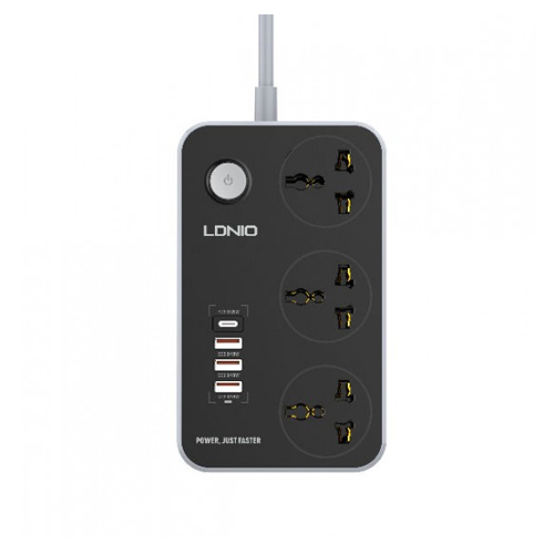 LDNIO SC3412 38W PD20W Power Strip 3 Socket Outlets and 3 QC 3.0 USB - product image