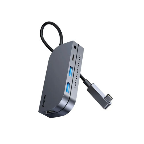 Baseus 6in1 USB Type C Multifunctional HUB 60W gray CAHUB-CWJ0G - product image