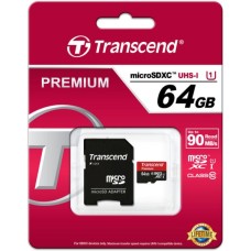 Transcend 64GB Micro SD Memory Card with Adapter
