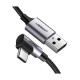 UGREEN Right Angle USB-A to USB-C Gray Cable 3m #70255