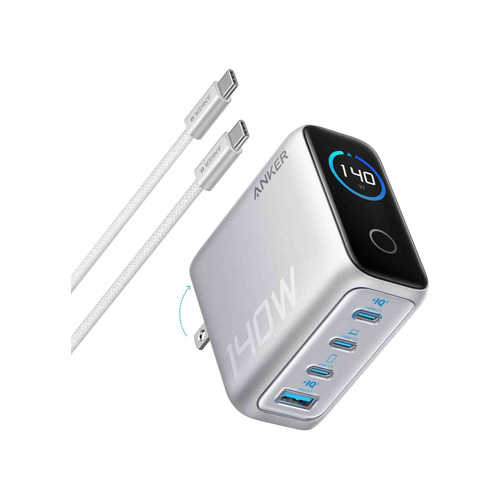 Anker Laptop Charger 140W 4-Port PD 3.1 with Touch Control USB-C Cable (B2697)